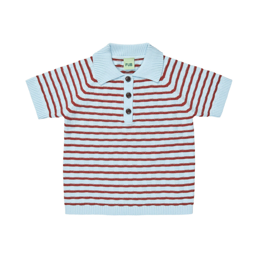 FUB Light Blue/Chili Checked Polo