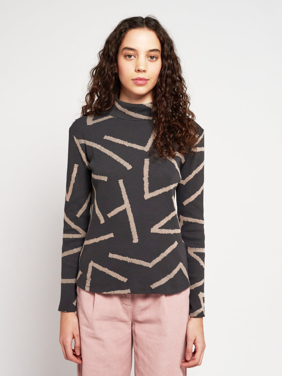 Bobo Choses Adult Lines All Over Turtle Neck T-Shirt