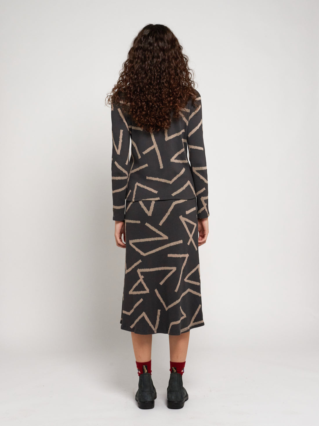 Bobo Choses Adult Lines All Over Flared Skirt