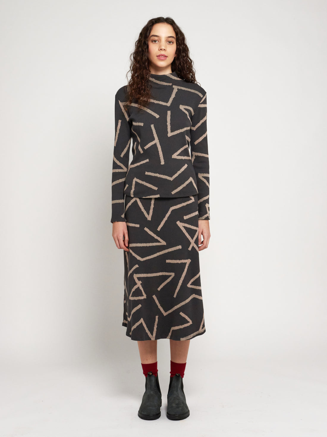 Bobo Choses Adult Lines All Over Flared Skirt