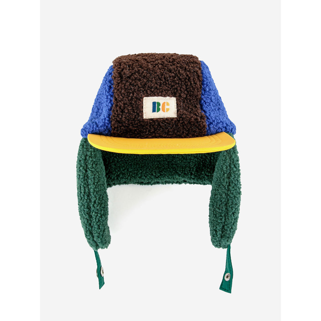 Bobo Choses Color Block Brown Sheepskin Baby Chapka