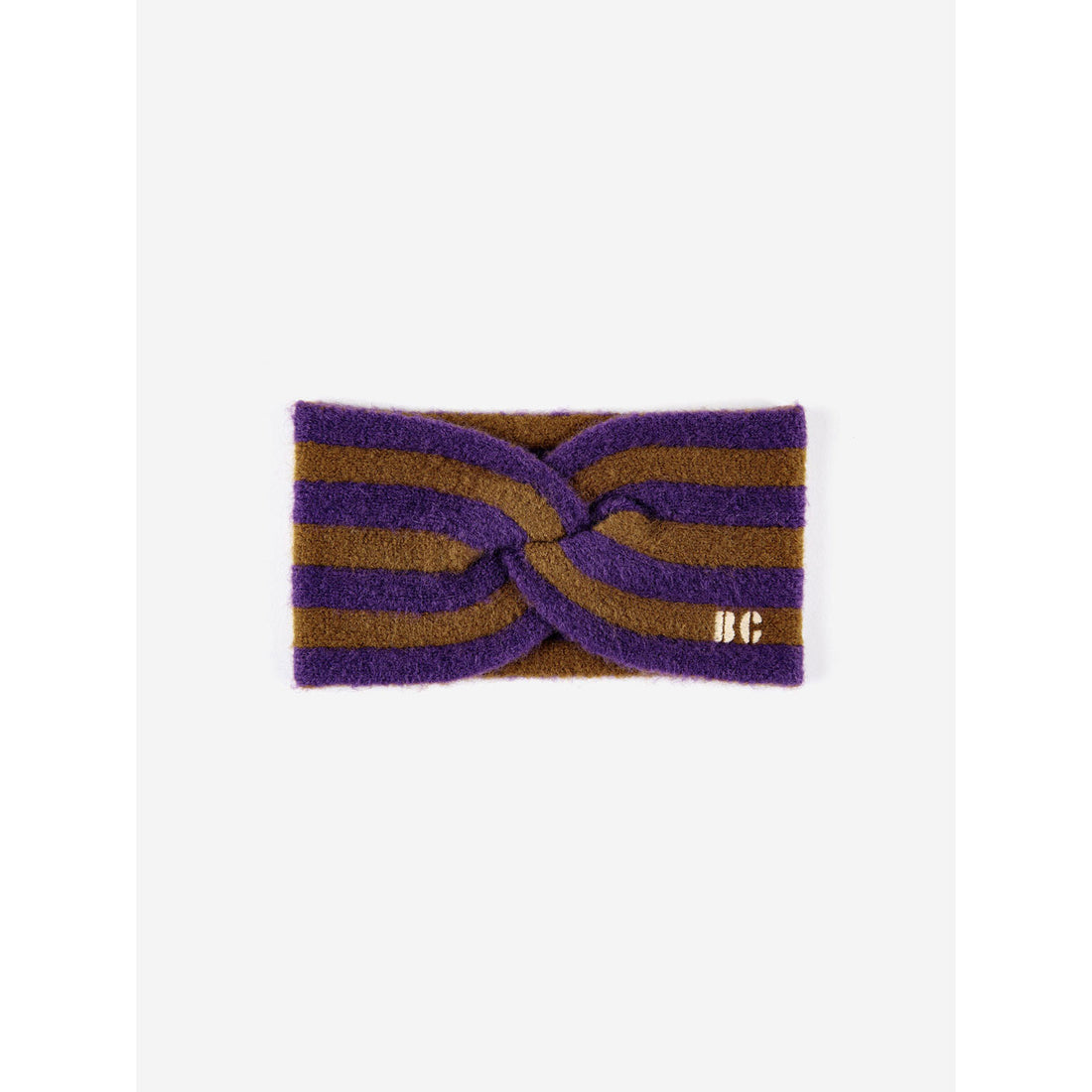 Bobo Choses Striped Knitted Khaki Headband