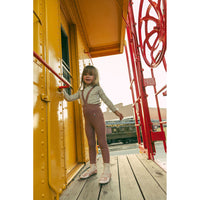 1984 Mauve Ski Embroidery Suspender Leggings
