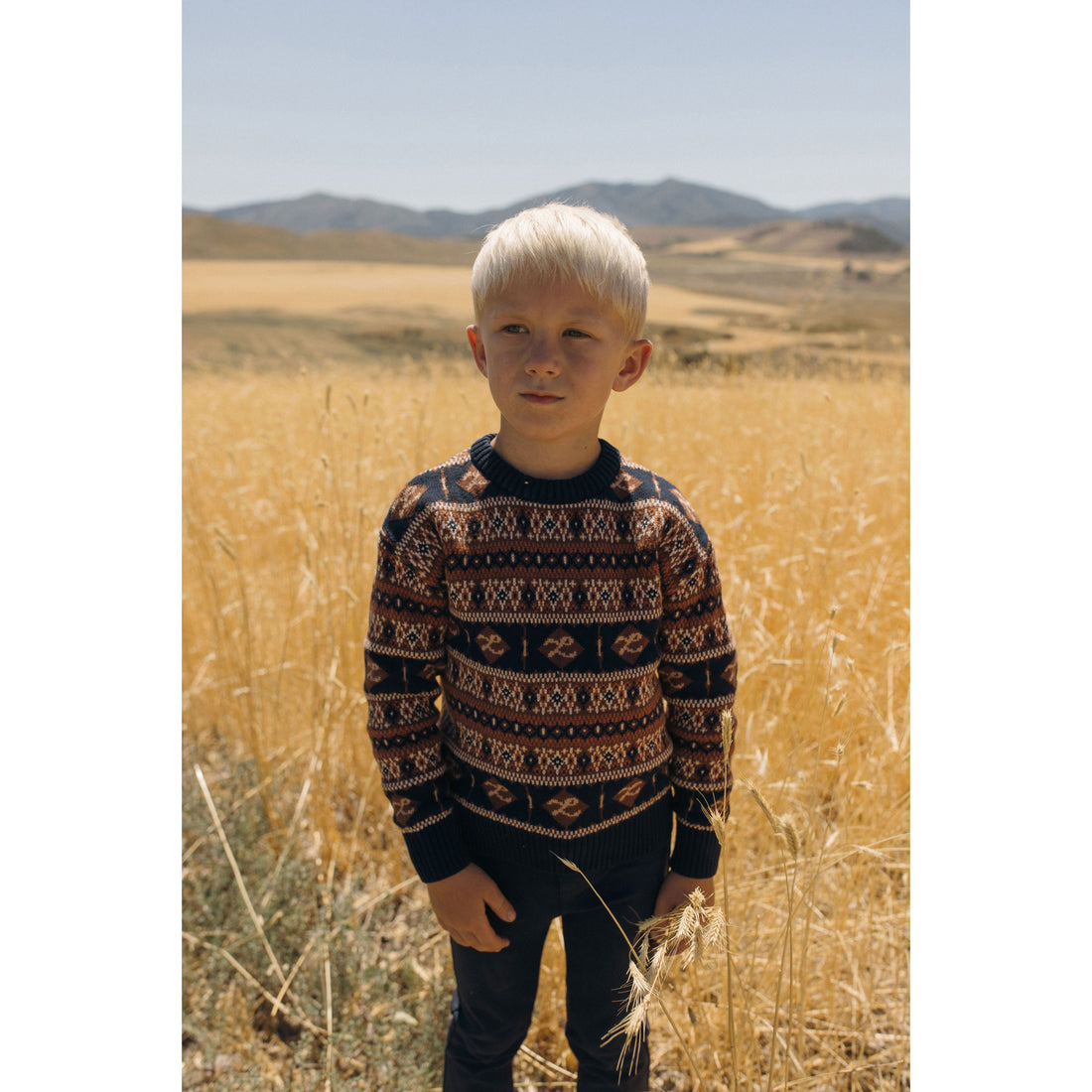 L by Ladida Fair Isle Logo Printed Sweater