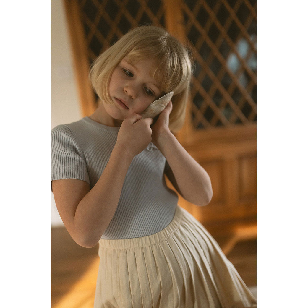 L by Ladida Cream Pleated Skirt