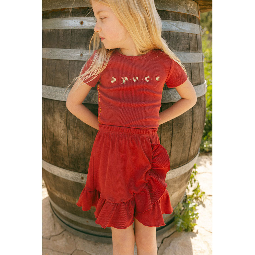 L by Ladida Rose Ribbed Short Sleeve Tee