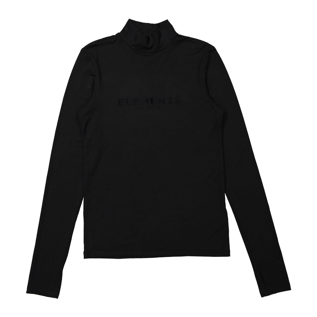 ELEMENTS Black Front Logo Turtleneck