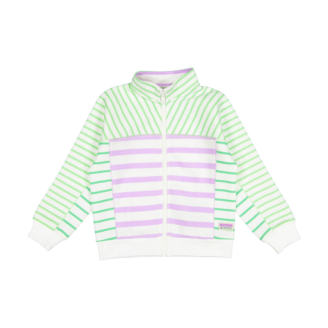 Scotch Shrunk Striped Relaxed Fit Print Zip Up Sweatshirt