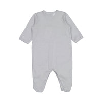 Petit Bateau Blue/White Front Snap Striped Footie