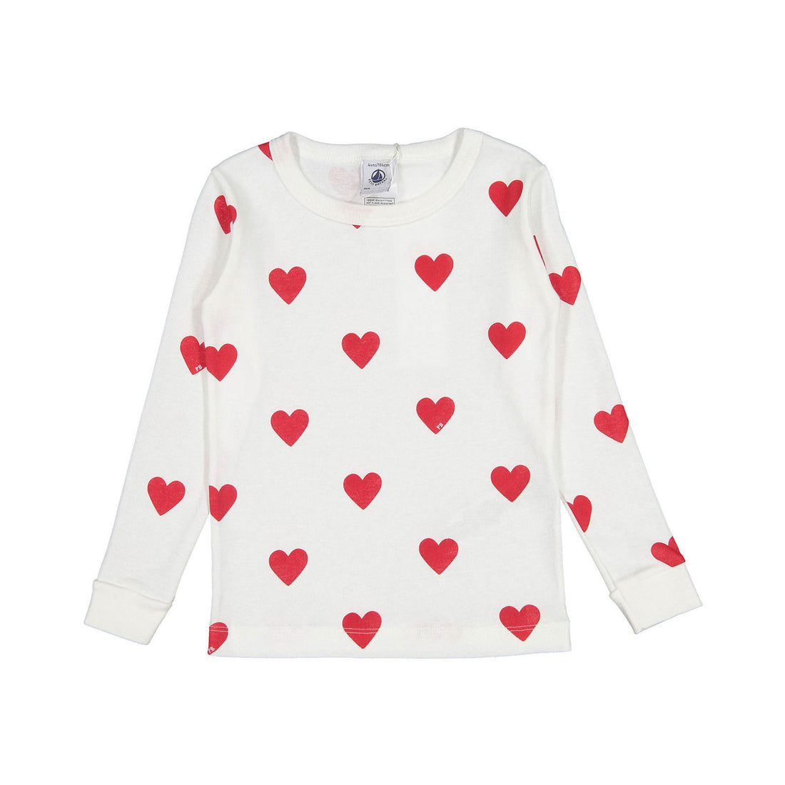 Petit Bateau White/Red Heart Print Loungewear