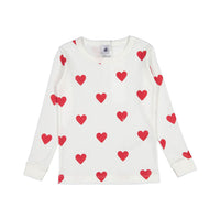 Petit Bateau White/Red Heart Print Loungewear