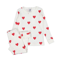 Petit Bateau White/Red Heart Print Loungewear