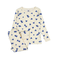 Petit Bateau White/Blue Heart Printed Loungewear