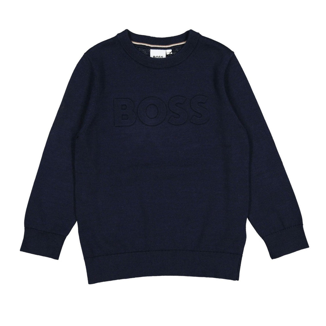Hugo Boss Navy Mini Me Tone On Tone Sweater