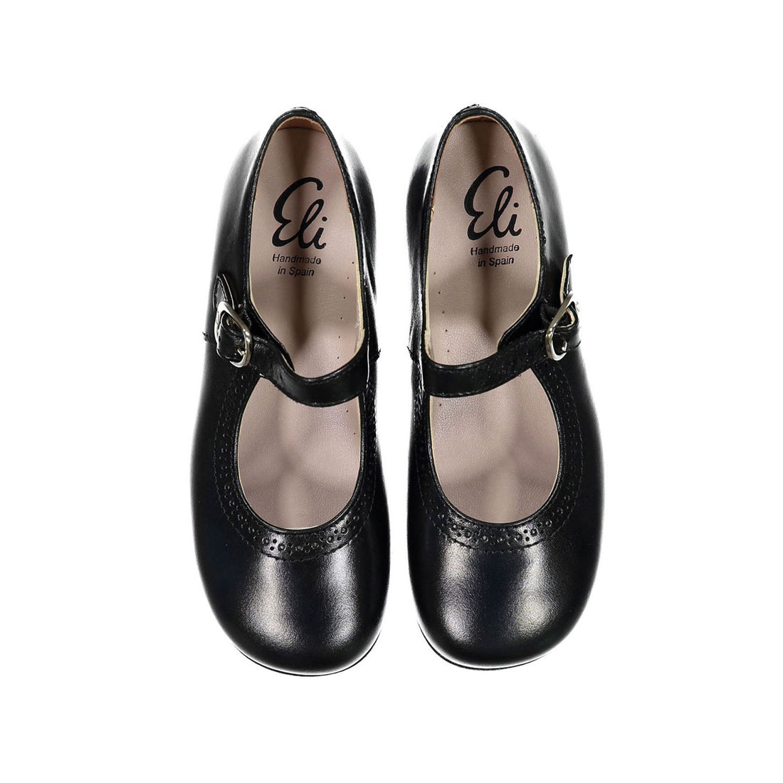 Papanatas Black Old School Buckle Mary Janes
