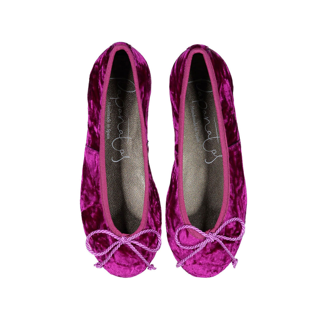 Papanatas Fuchsia Crushed Velvet Ballet Flat