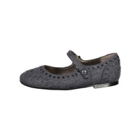 Papanatas Grey Wool Wingtip Mary Janes