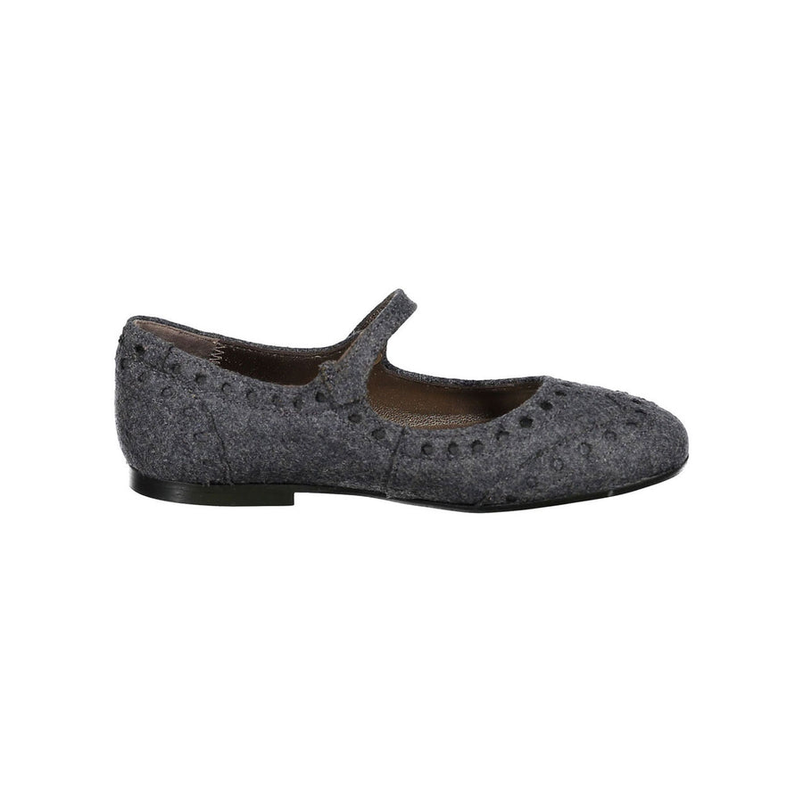 Papanatas Grey Wool Wingtip Mary Janes