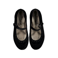 Papanatas Black Velvet Wingtip Mary Janes