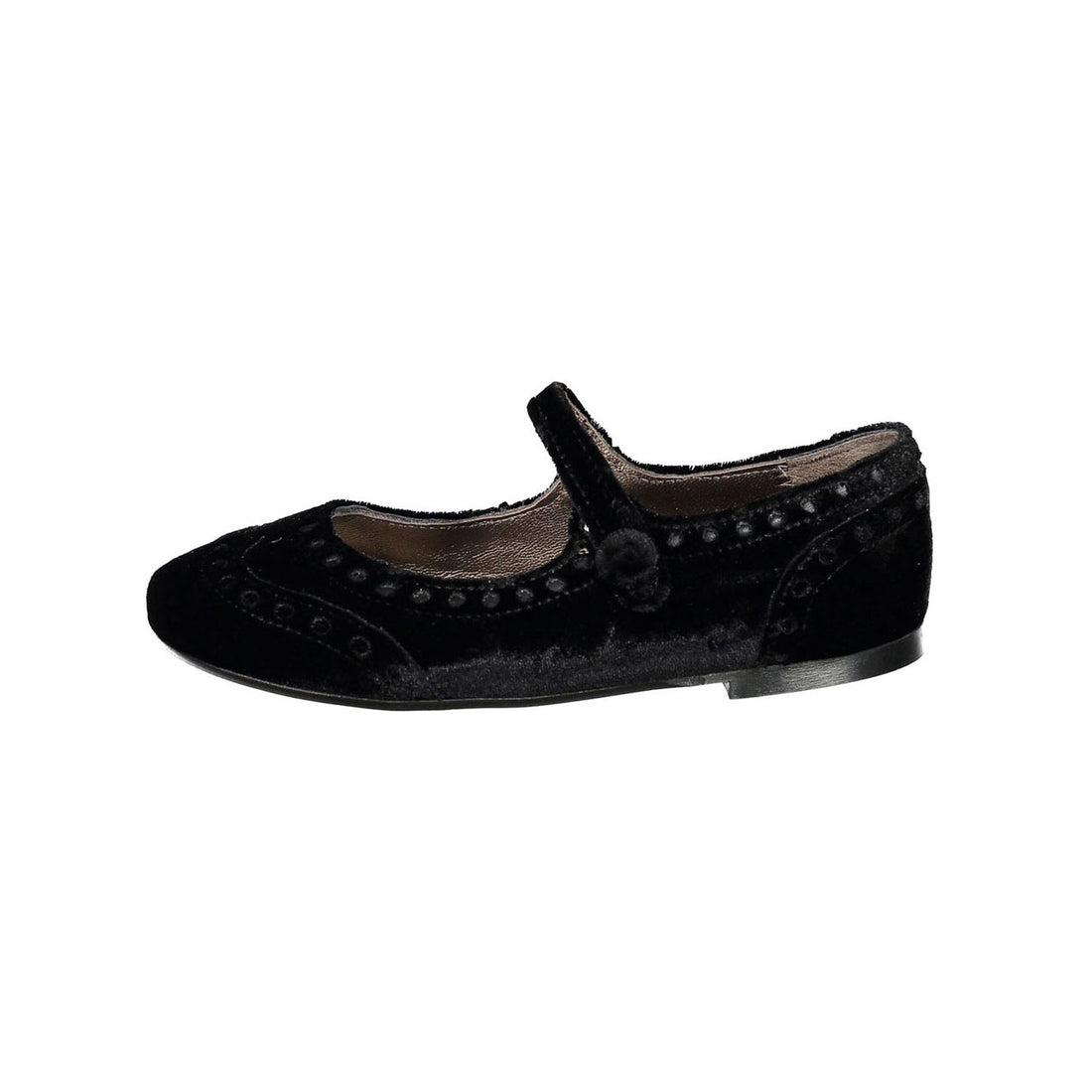 Papanatas Black Velvet Wingtip Mary Janes