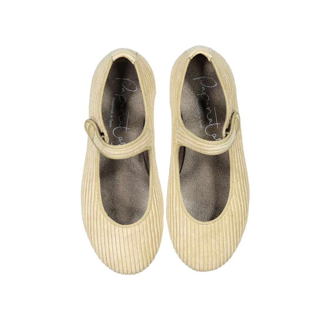 Papanatas Cream Corduroy Mary Janes