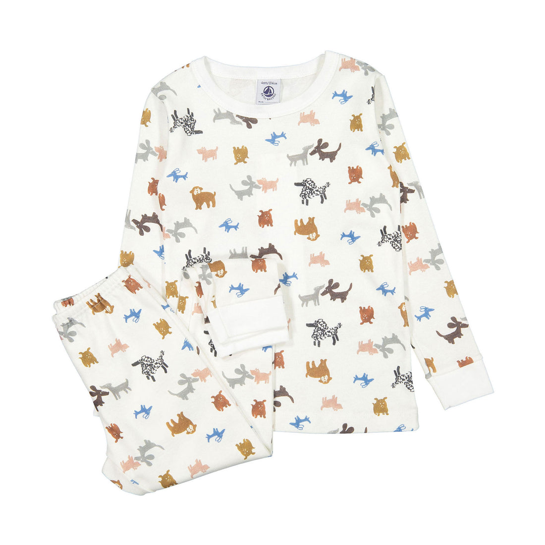 Petit Bateau White Dog Printed Loungewear