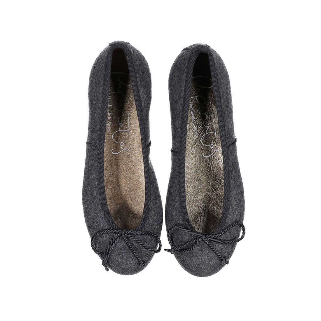 Papanatas Grey Wool Ballet Flat