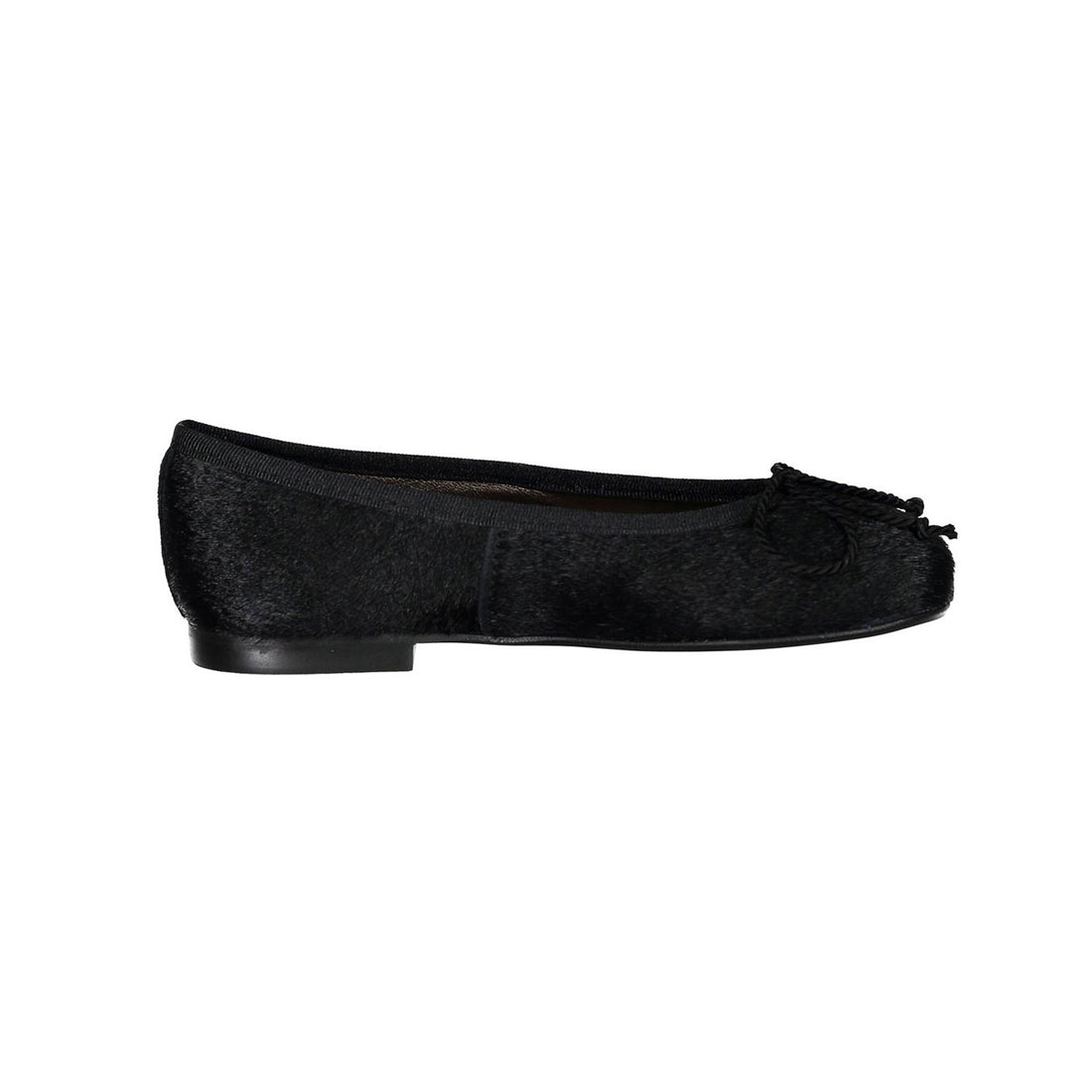 Papanatas Black Horsehair Ballet Flat