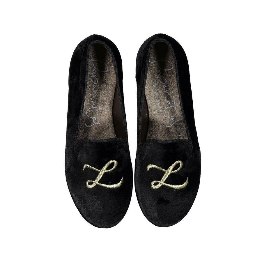 Papanatas Black Velvet L Smoking Slipper