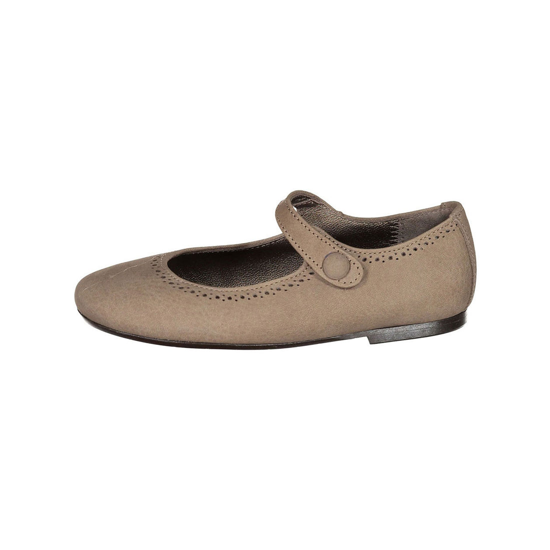 Papanatas Taupe Textured  Cutout Mary Janes