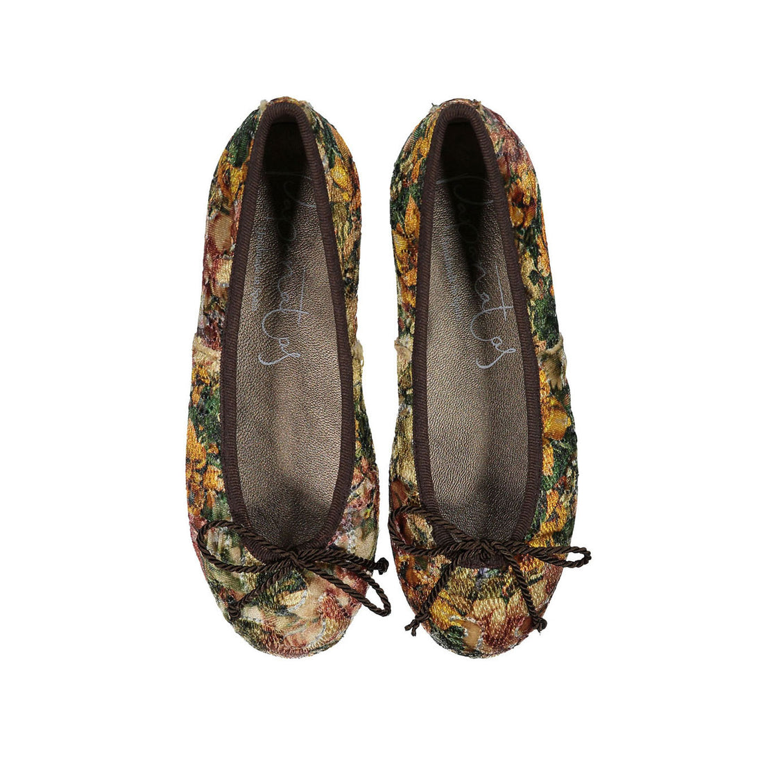 Papanatas Floral Velvet Ballet Flat