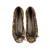 Papanatas Floral Velvet Ballet Flat