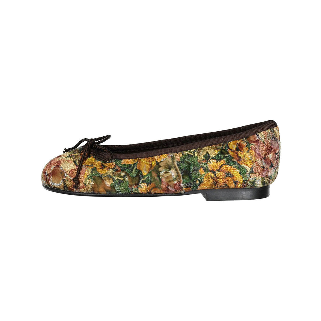 Papanatas Floral Velvet Ballet Flat