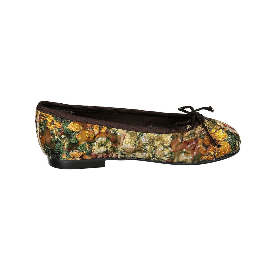 Papanatas Floral Velvet Ballet Flat