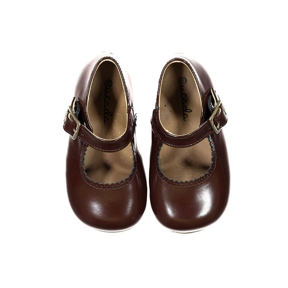 Papanatas Chocolate Buckle Baby Mary Janes