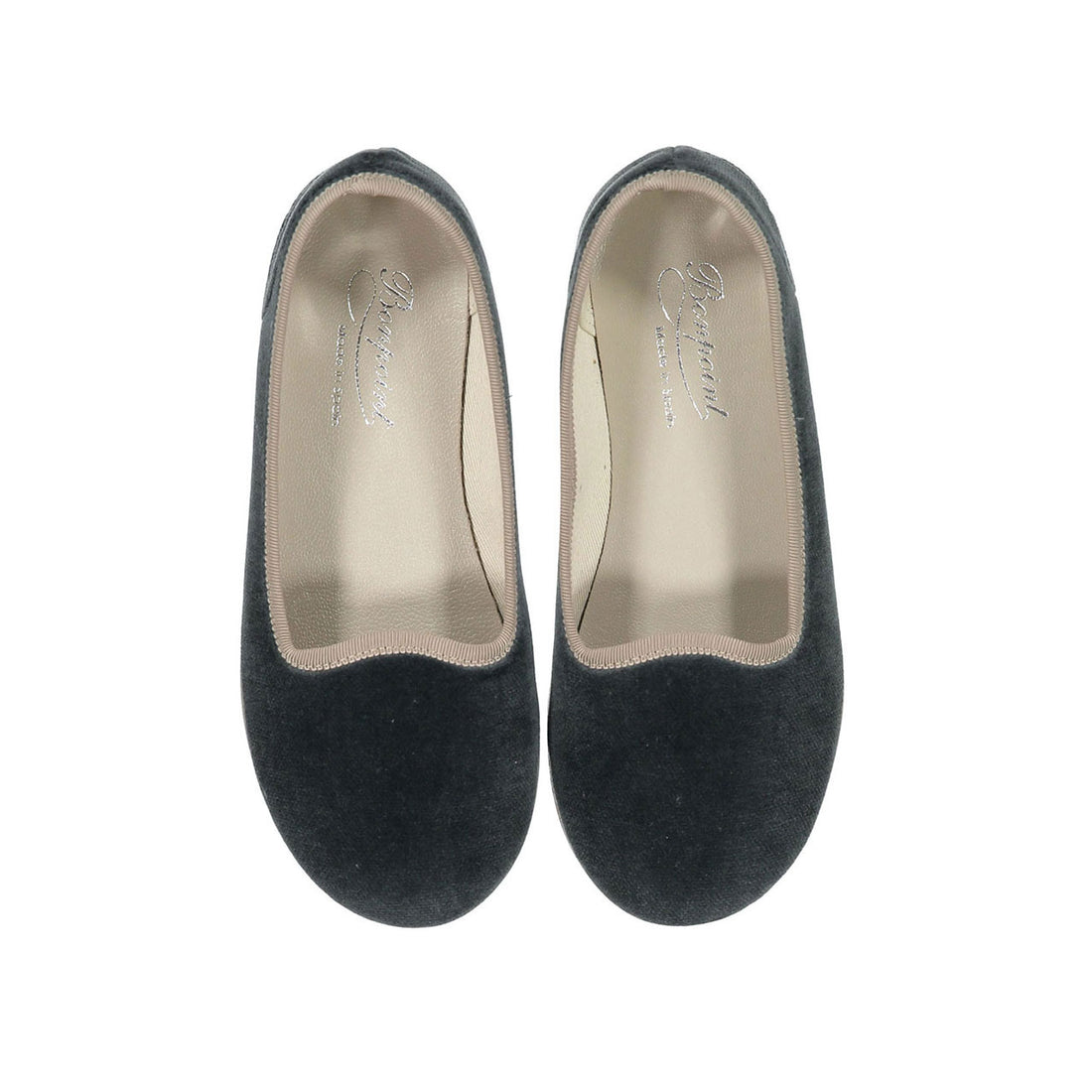 Bonpoint Grey Velvet Tennis Shoes