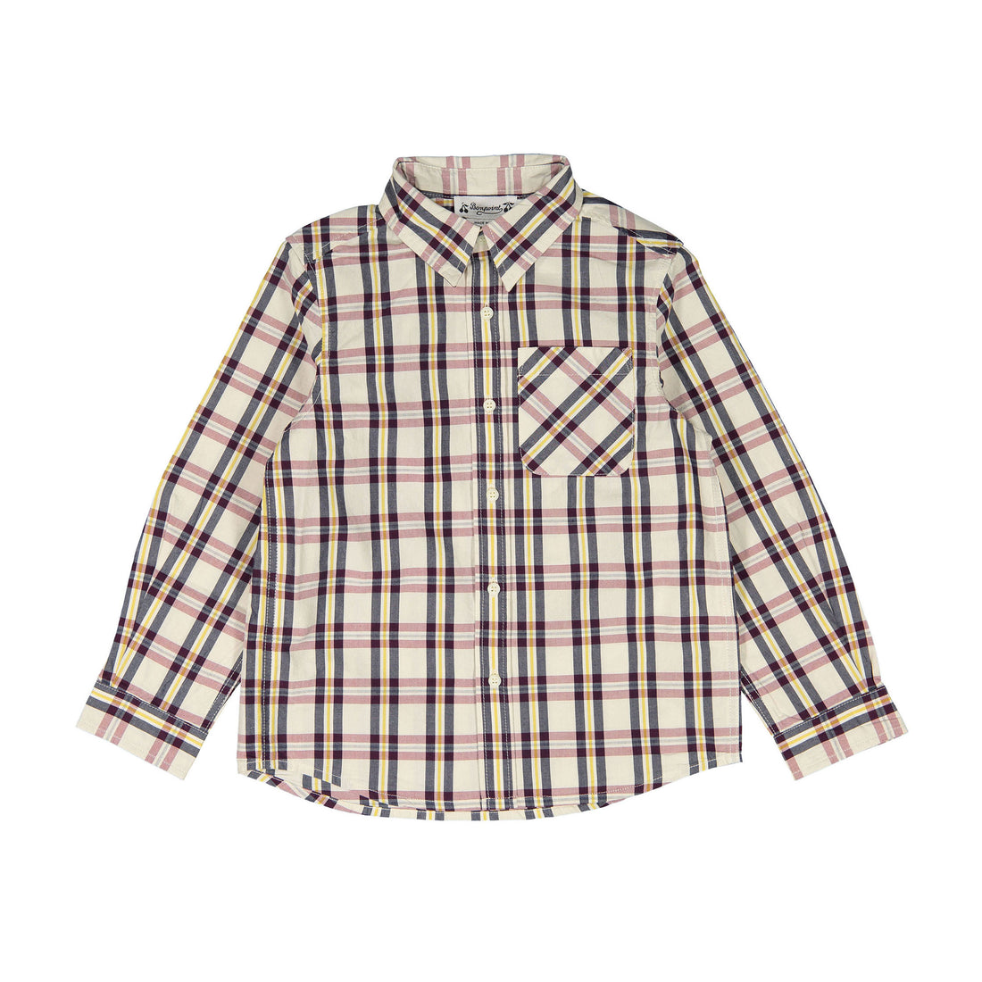 Bonpoint Bordeaux Plaid Tango Shirt