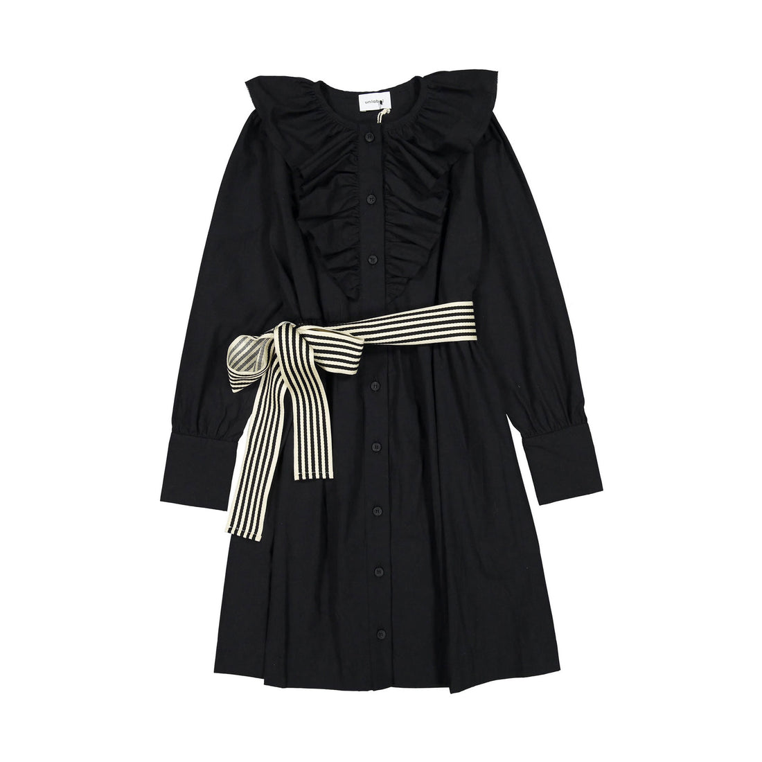 Unlabel Black Ruffle Buttons Dress