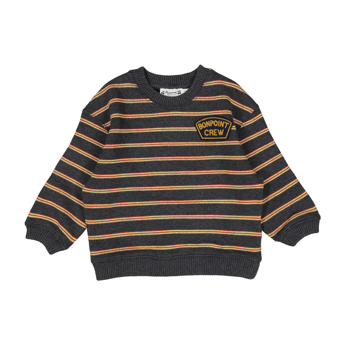 Bonpoint Grey Stripe Tonino Sweatshirt