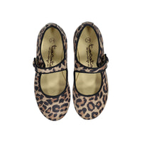 Tocoto Vintage Brown Animal Print Baby Mary Janes