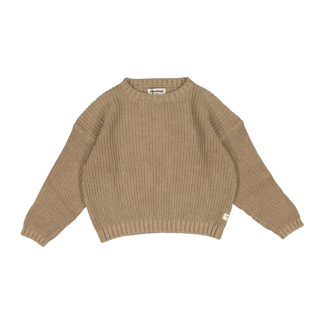 Tocoto Vintage Brown Pearl Knit Sweater