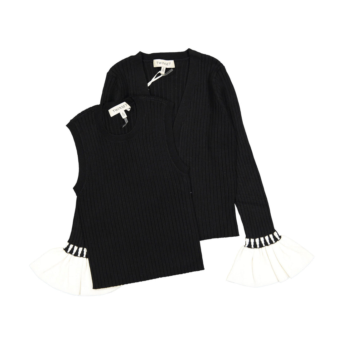 Twinset Black Rib Top Set