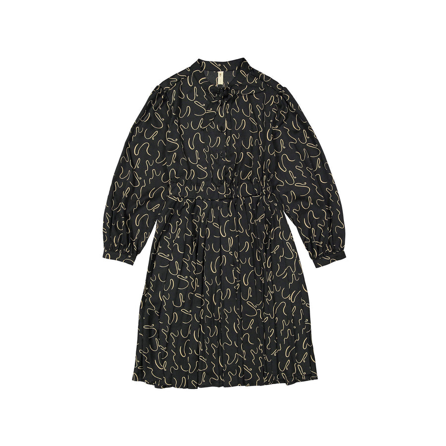 Ava and Lu Black Squiggle Dress