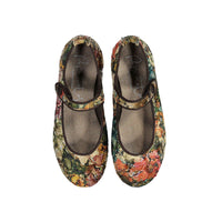 Papanatas Floral Velvet Mary Janes