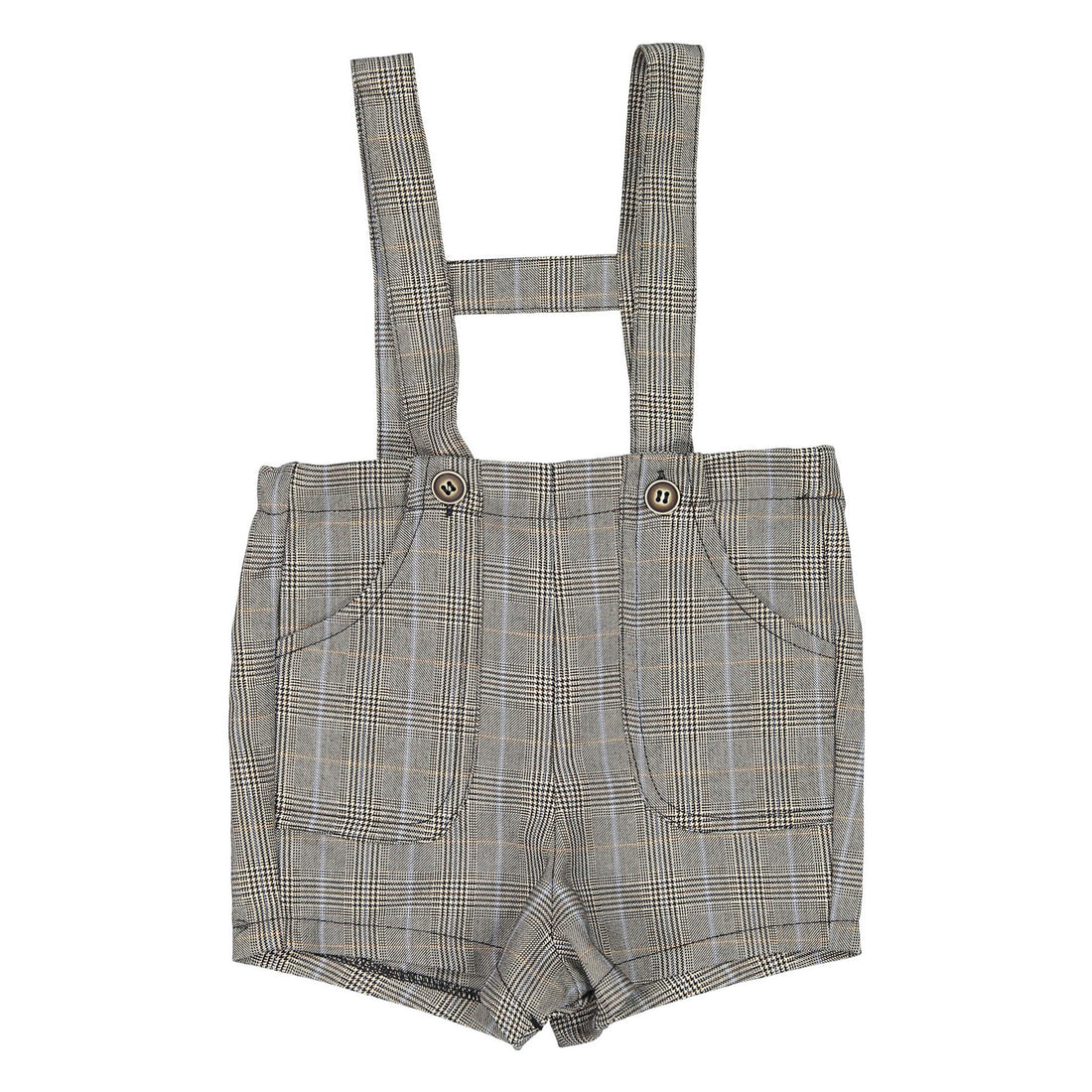 Noma Blue Plaid Houndstooth Baby Overalls