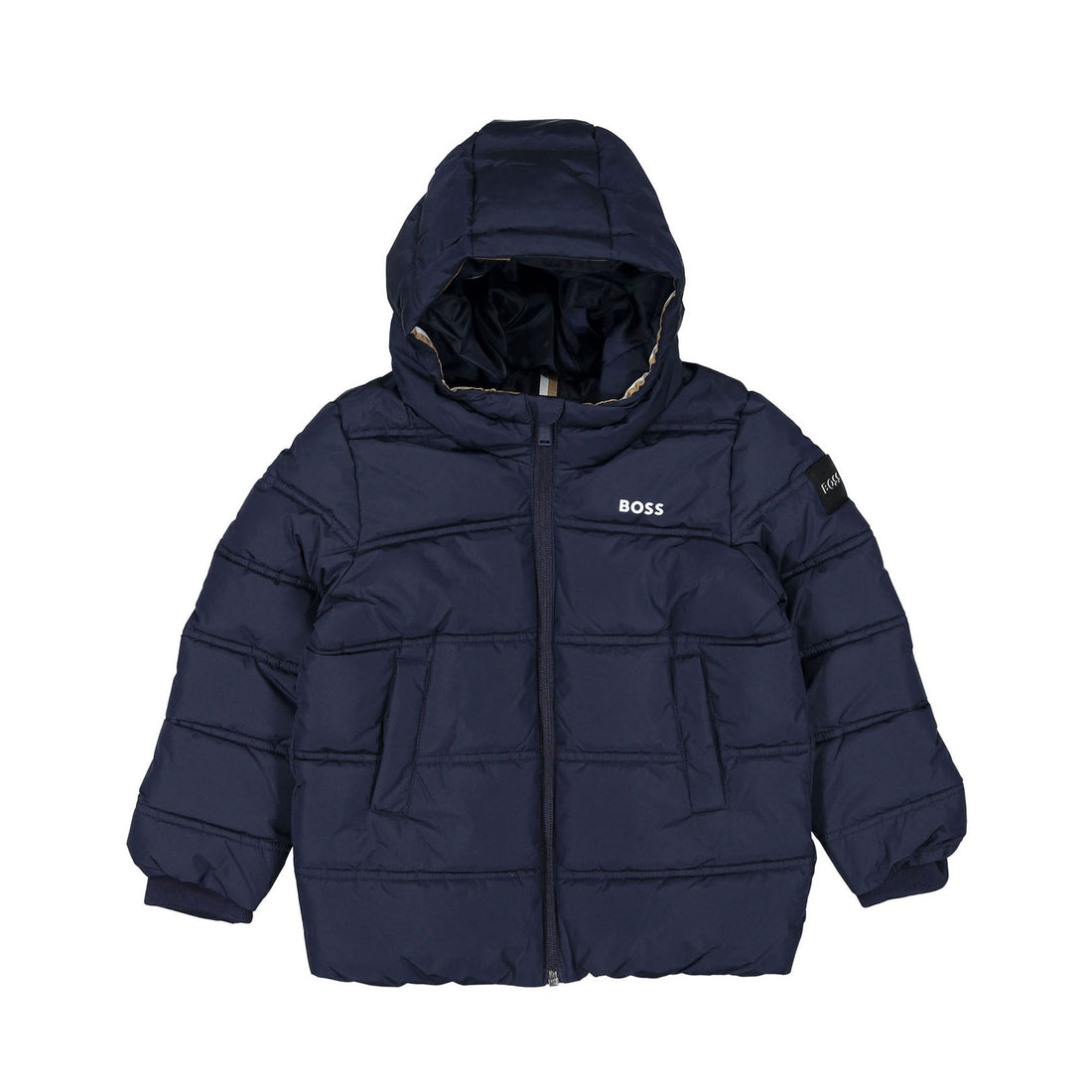 Hugo Boss Navy Logo Puffer Jacket
