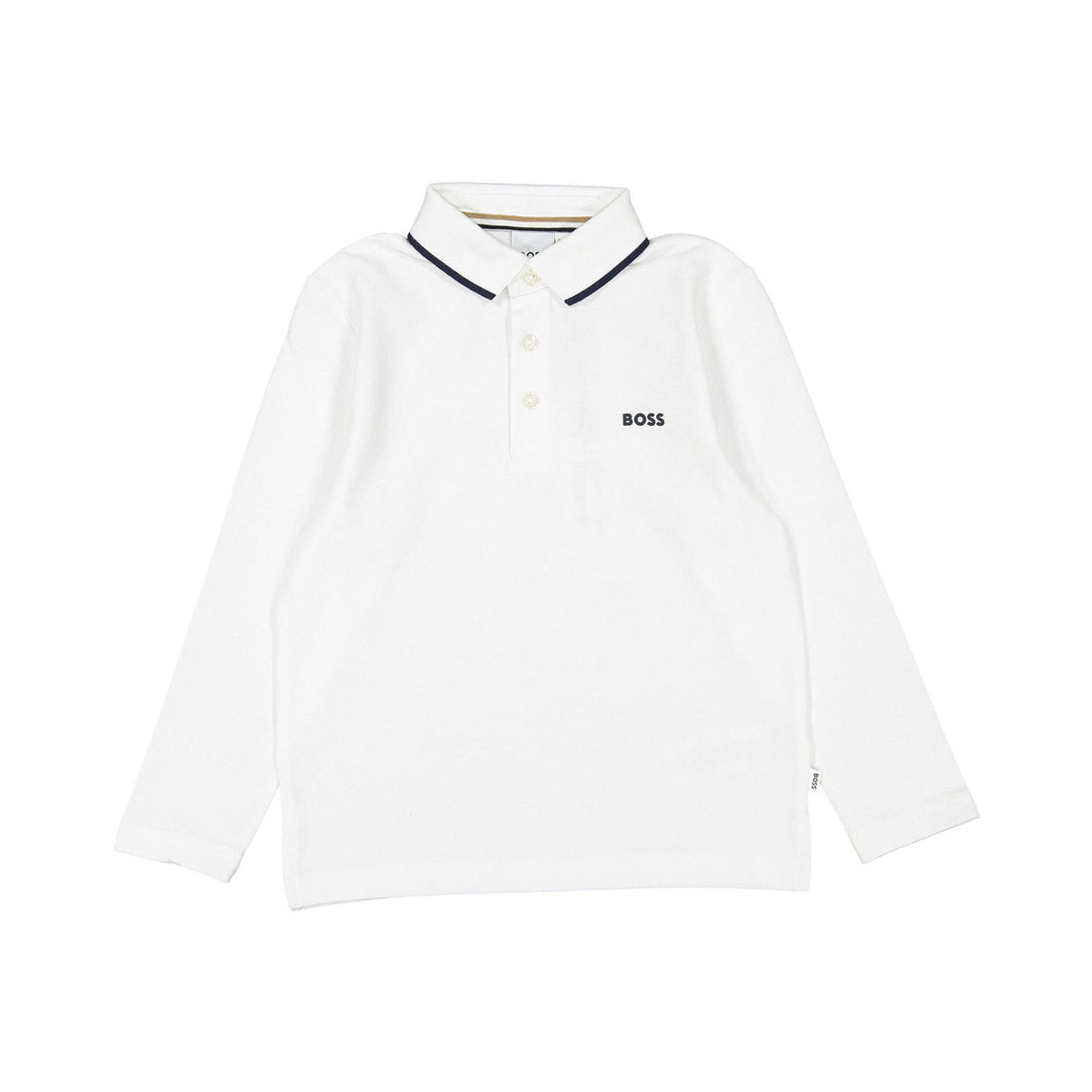 Hugo Boss White Long Sleeve Polo