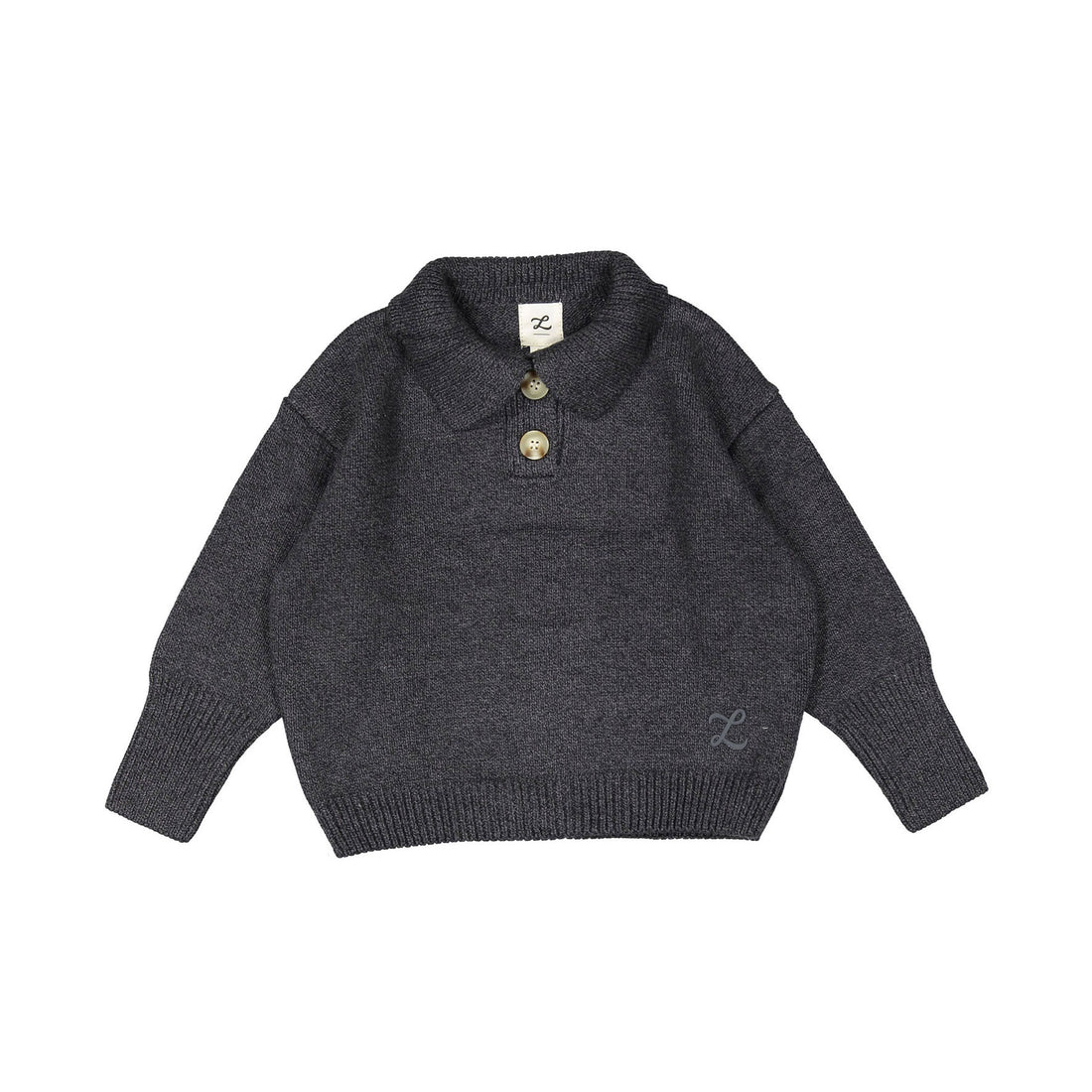 L by Ladida Dark Grey Boucle Polo