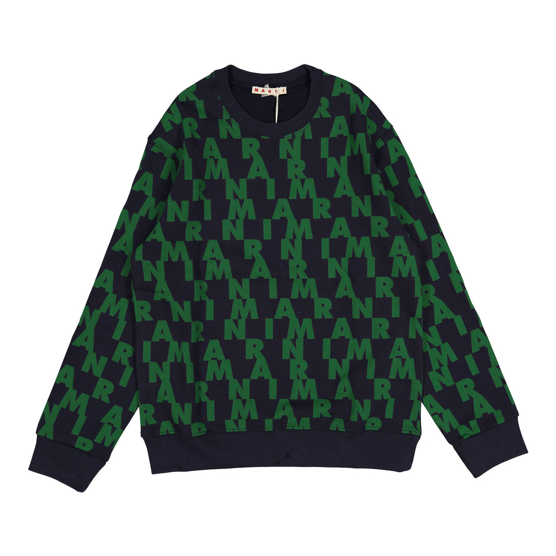 Marni Navy Allover Logo Sweatshirt