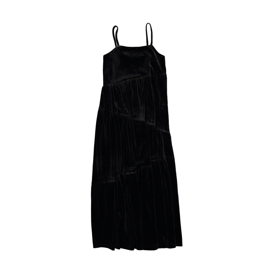 A4 Black Velvet Slip Dress